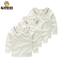 Girls long-sleeved T-shirt spring and autumn baby white base shirt Baby Baby Baby Doll collar shirt