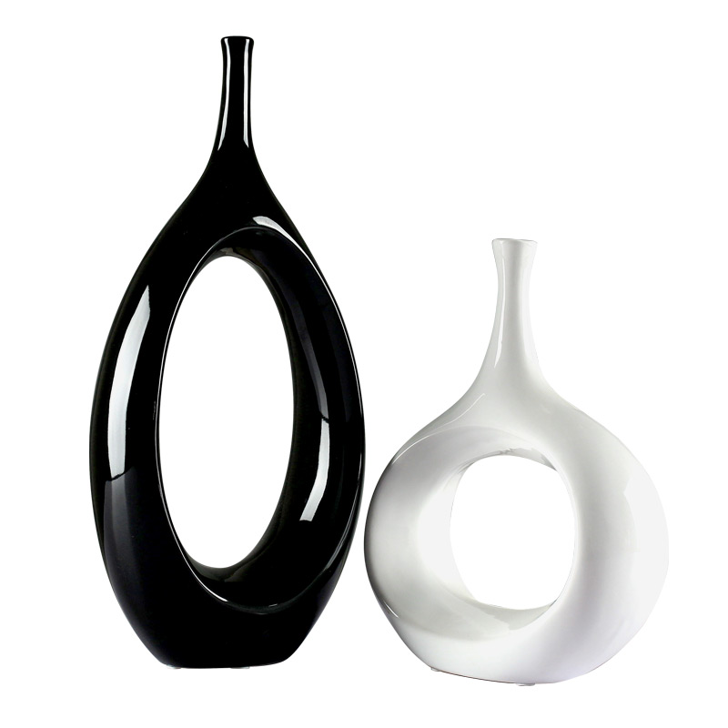 Creative ceramic household adornment move wine sitting room porch the abstract elliptic vase furnishing articles furnishing articles arts and crafts