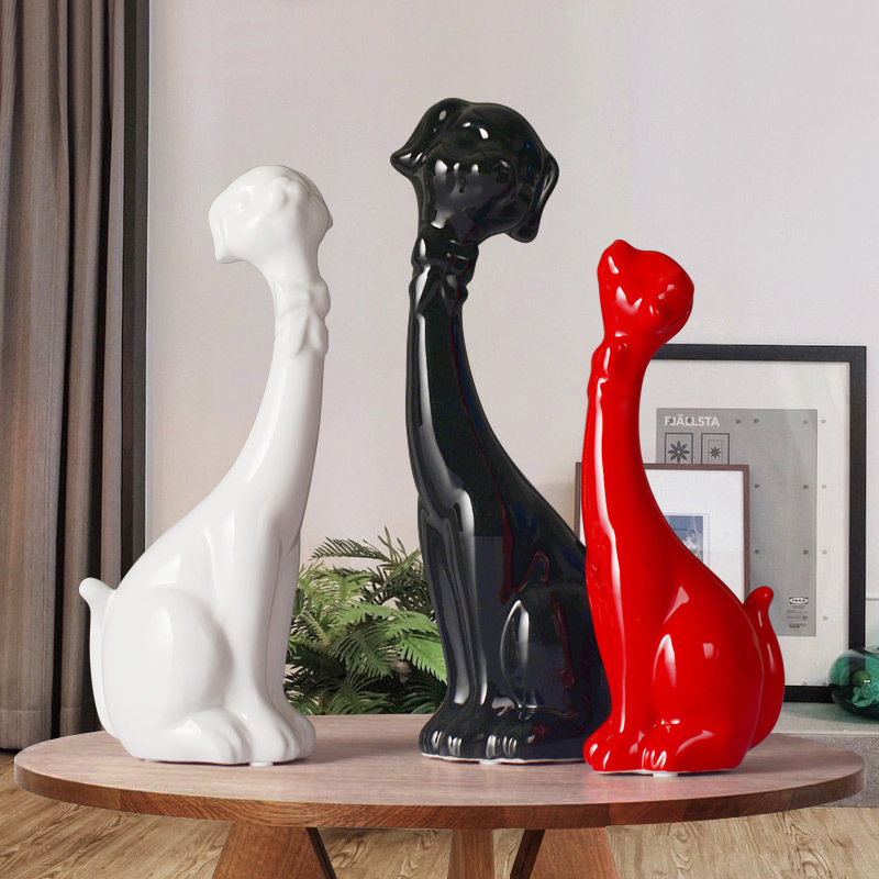 I sitting room adornment prosperous wealth dog swan feather wedding present ceramic crafts new bedroom furnishing articles