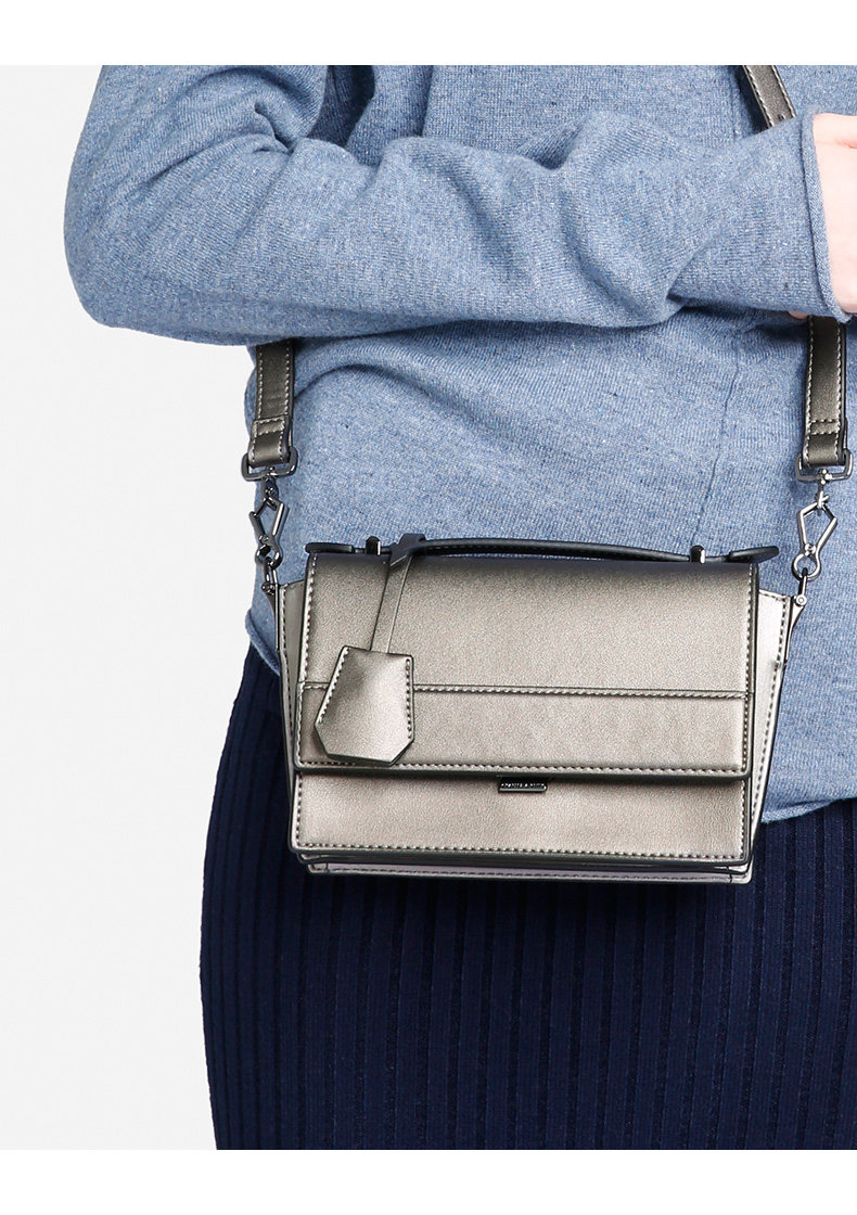 charles&keith 单肩包 ck2-80780302 欧美纯色锁扣女士斜挎包