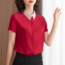 Phoenix Red Shirt women short sleeve 2021 summer new professional shirt fashion Korean overcoat slim