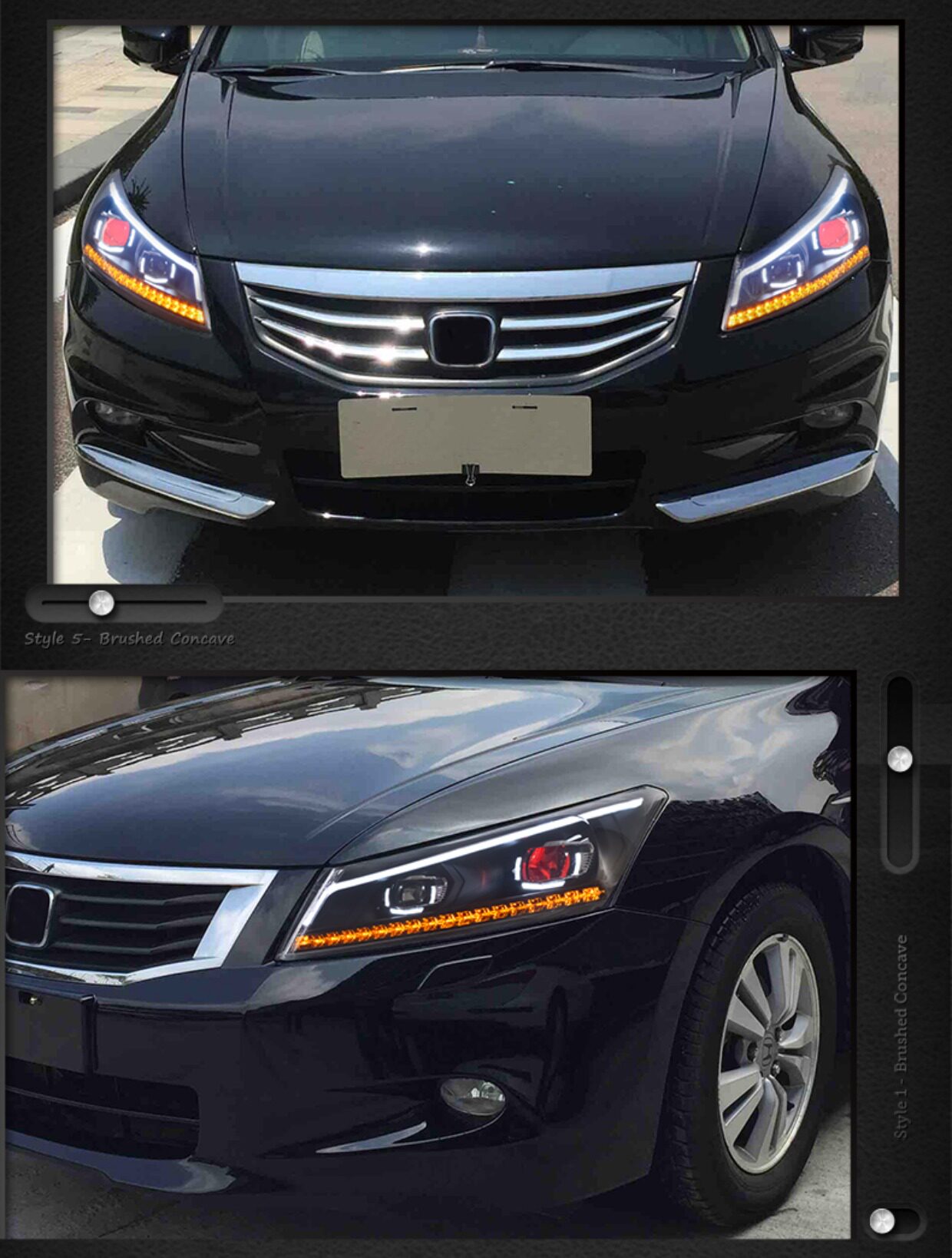 本田八代雅阁大灯总成改装led双光透镜日行灯氙气灯大灯总成 8代