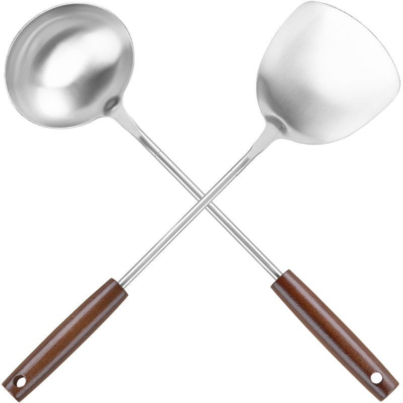 炒菜勺子厨师专用炒勺家用勺子铲子套装锅铲汤勺套装锅勺铁勺圆勺