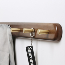 Solid wood wall-mounted wall coat hat rack Wall-mounted shelf Hanging clothes hanging bag rack Cloakroom hanger hanging hook