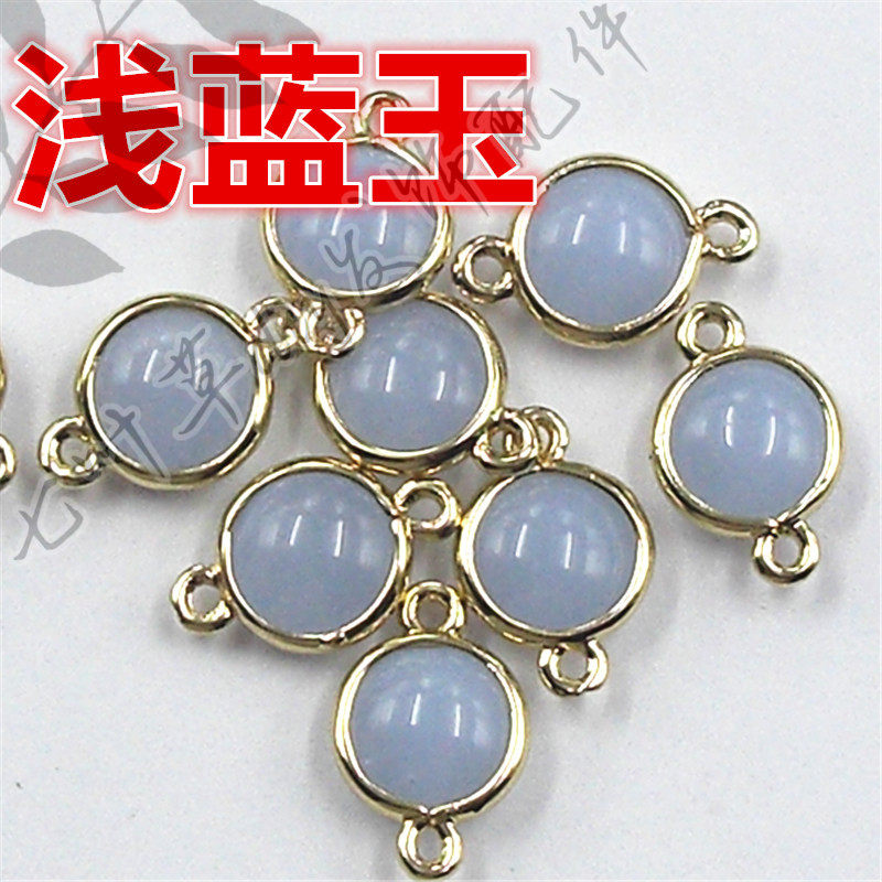 8mm铜包边圆形吊坠挂件双吊连接吊玻璃钻 外径9*14mmdiy发饰配件详情19