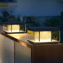 Solar pillar lamp courtyard fence pillar lamp outdoor waterproof simple modern villa garden gate landscape lamp