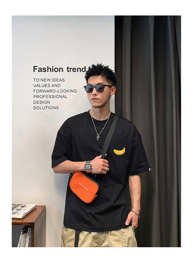 ルーズラウンドネック 五分袖コットン半袖Tシャツ – Urban X