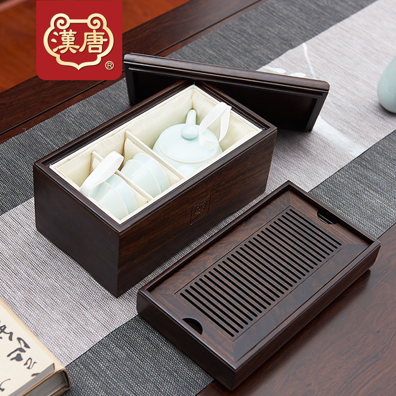 Han and tang dynasties travel tea tray was portable car real wood small mini tea saucer two people with dry mercifully water tea table