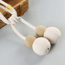 Curtain buckle minimalist Hyundai Furu small hanging ball New pint of pure handwoven decoration tied rope Nordic wind cotton numb strap
