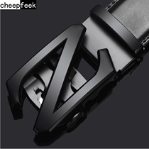 P with mens large size extended belt fat mens automatic buckle fat leather belt 200cm super long fat man 180