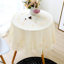 Tablecloth Dinner cloth Water-proof anti-scalding oil-proof leave-in small round table Household cloth European lace round coffee table Nordic