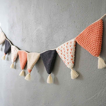 Nordic Stars Pure Cotton Handmade Crochet Triangular Flags Hung Flags Children Rooms Decorated With Home Wall Hangings Accessories