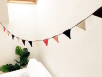 Nordic Home Crochet Triangle Flag Pendant Pendant Cotton Thread Hand-made Interior Decoration Pendant Flag Cute Milk Cotton Small Banner