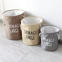 Nordic Home Storage Barrel Cotton Numb box Toys storage frame Cowboy cloth Dirty Clothes Basket Folded Containing BASKET