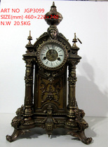 Clock Brass made old mechanical table clock Old clockwork winding clock Antique Dong European reflow table clock