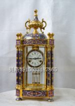 Watch Scene Thai Blue Gold Enamel Color mechanical seat Chung Eui-style home pendulum clock Retro antique Forbidden City Terrace Bells