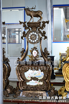 Classical mechanical copper clock of deer clock Classical clock of deer clock - down clock Antique antique counterfeit clock