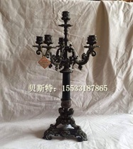 Wax Candleholder Vintage Pure Bronze Antique Candlelit Candlelit European-style Rooms Swing with Villa Clubhouse Movie Props table lamps