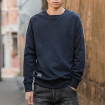 Spring and autumn trendy brand round neck sweater mens loose cotton casual top pullover wild sports long-sleeved t-shirt