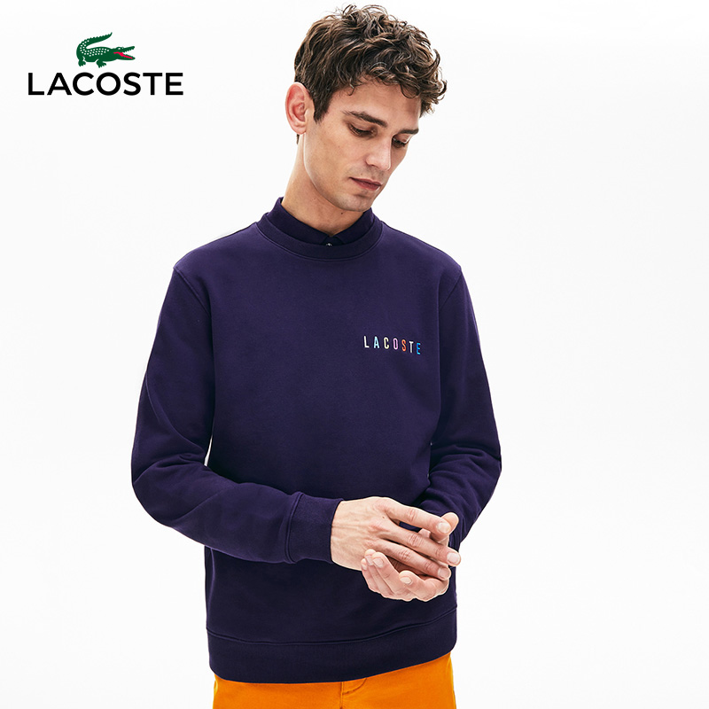 LACOSTE 法国鳄鱼 休闲套头圆领棉质 男式卫衣 S码3.8折$50.8 海淘转运到手约￥400