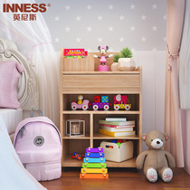 Innis solid wood childrens bookcase home floor bedroom simple modern storage rack toy storage storage cabinet