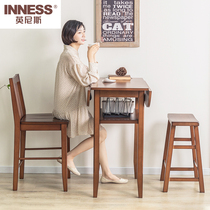 Innis solid wood home dining table and chair casual table and chair combination simple modern breakfast table foldable bar table
