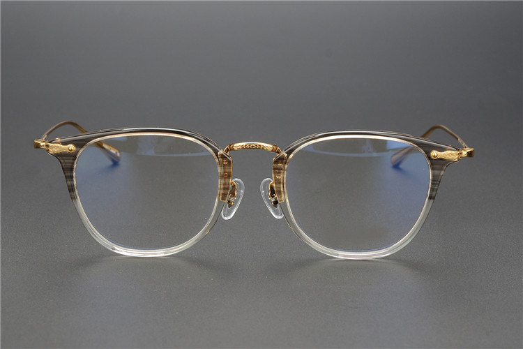 复古文艺配近视纯β钛超轻框架男女款中金丝细边眼镜大脸-舒视点眼镜