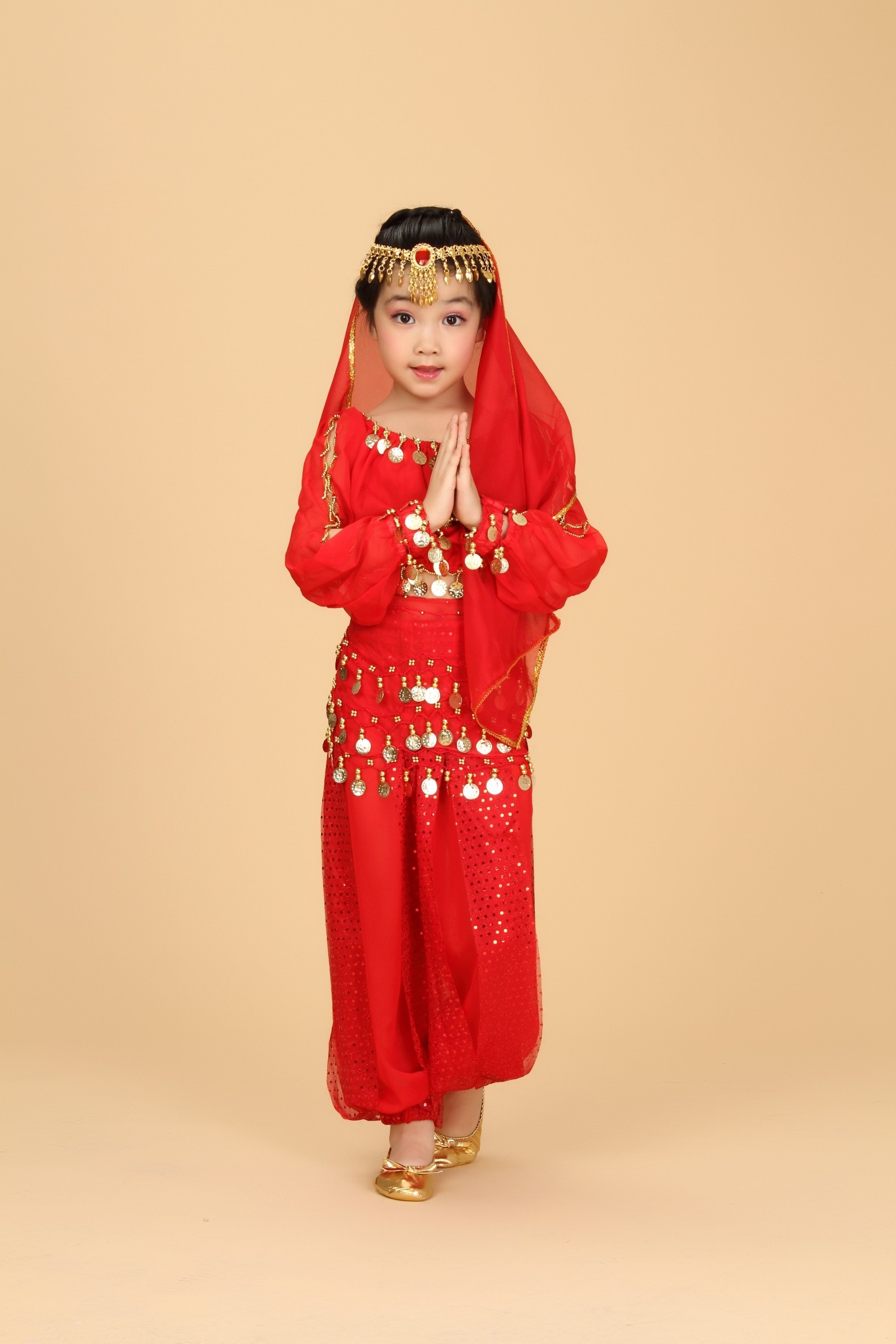 六一儿童印度舞服装少儿舞蹈表演儿童肚皮舞套装女童印度舞演出.