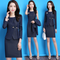 Professional suit female 2021 autumn and winter fashion suit dress temperament goddess fan dress ol interview suit suit overalls