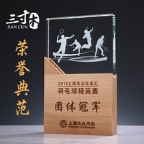 New Creative Crystal Trophy Medals Customized Wooden Trophy Licensee Company Unit Employees Annual Meeting Awards