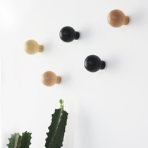 (Wooden mushroom)Large hook creative solid wood Nordic coat hook Simple simple wall decoration hook