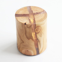 (Sun light)Peach wood solar gift small night light Town house creative ornaments Simple design Bedside Zhengqi lamp