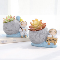 Cartoon planet fleshy flower pot Nordic animal micro landscape creative potted garden balcony desk decoration ornaments