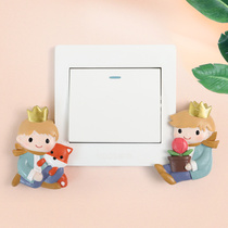 Creative little Prince resin living room switch patch socket protective cover home cartoon childrens room three-dimensional decorative wall stickers