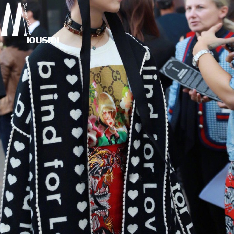 18新款李宇春同款毛衣blindforlove提花开衫宽松加厚针织衫_不打折