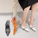 Super High Heel Pointed Toe Banquet Women's Baotou Shoes Rhinestone Dew Heel Single Shoes Autumn New 2022