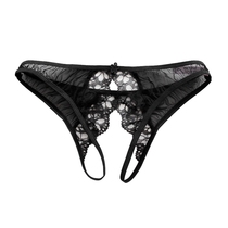 Romantic night couple black sexy temptation perspective lace free pants thong panties female