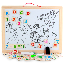 Solid wood childrens magnetic writing board erasable whiteboard Chalk word small blackboard hanging home teaching double-sided drawing board
