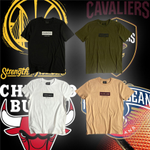 All-cotton Korean standard basketball team Yuan single 4 teams Warriors Bulls Knight short-sleeved T-shirt front offset printing after letter printing