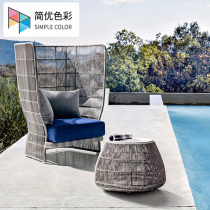 Outdoor Sofa Patio Outdoor Pool Balcony Vines VINE-KNITTED SINGLE DOUBLE COMBINED CASUAL HIGH BACK SOFA RATTAN SOFA