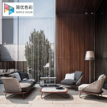 Outdoor Sofa Patio Outdoor Villa Balcony Corset Rope Single Trio Solid Wood Combined Furniture Casual Sofa
