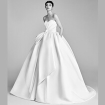 Obliterted high waist temperament satin wedding dress Main Yarn Bride Wedding Jane about 2022 Yingbing Wedding Dress Trailing conspicubo