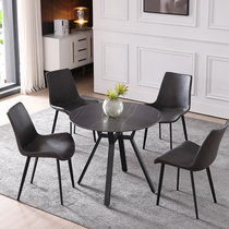 Italian light luxury rock board negotiation table meeting guest Hotel lobby reception sales office waiting for the designer a table and four chairs combination