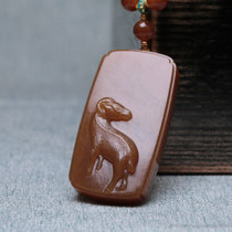 Shi Lipai Hetian jade and end sugar white jade natural zodiac pendant brand pendant private custom