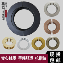 Large door handle glass door handle simple imitation antique handle semi-circular metal bunk door handle black