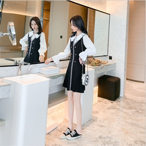 Kunling star same clothes black and white doll collar French niche dress women base skirt autumn and winter 2020 New