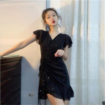 2021 summer popular skirt sexy goddess fan dress fairy dress chic gentle heart Little Black Dress