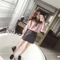 2020 autumn and winter new small fragrance loose sweater wool skirt fashion suit womens autumn fashion trend two-piece set