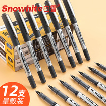 White Snow Liquid Ball Point Pen 155 Bullet Head Unisex Pen 0 5 Black Signature Pen Carbon Fountain Pen 12pcs