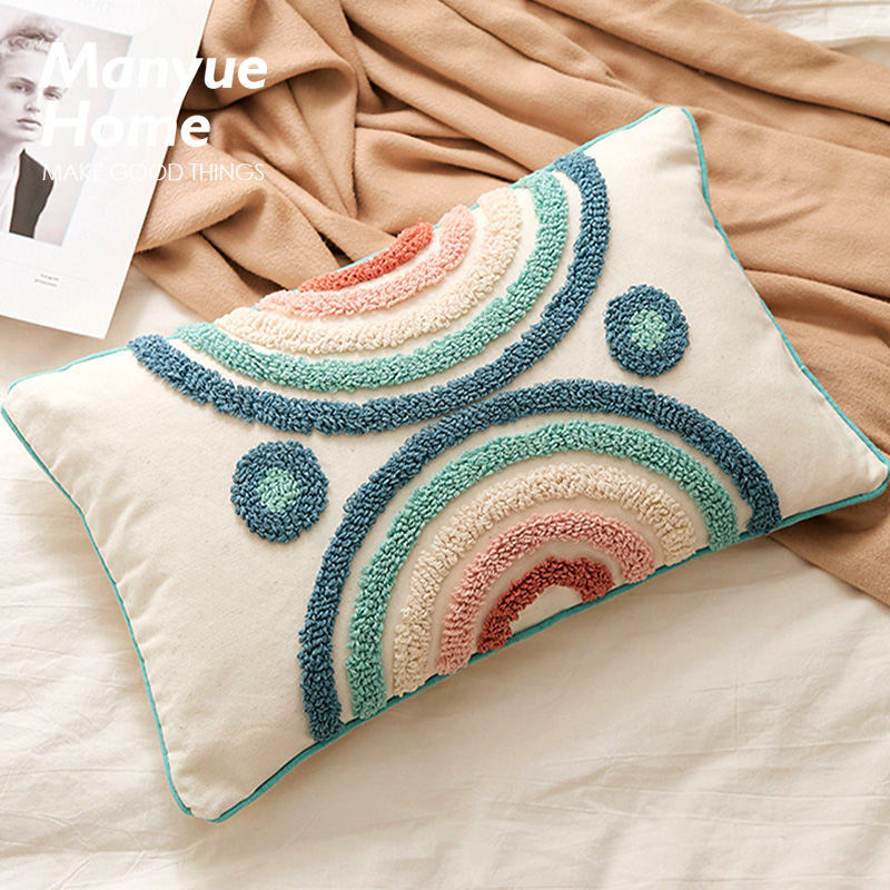 Jujia Nordic Ins Geometric Pillow Pillow Cover Living Room Sofa Siesta Cushion Model Room Bedside Cushion